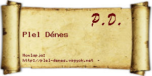 Plel Dénes névjegykártya